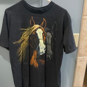 vintage horse graphic t-shirt artist Cliff Bonamie Silkmasters 1986